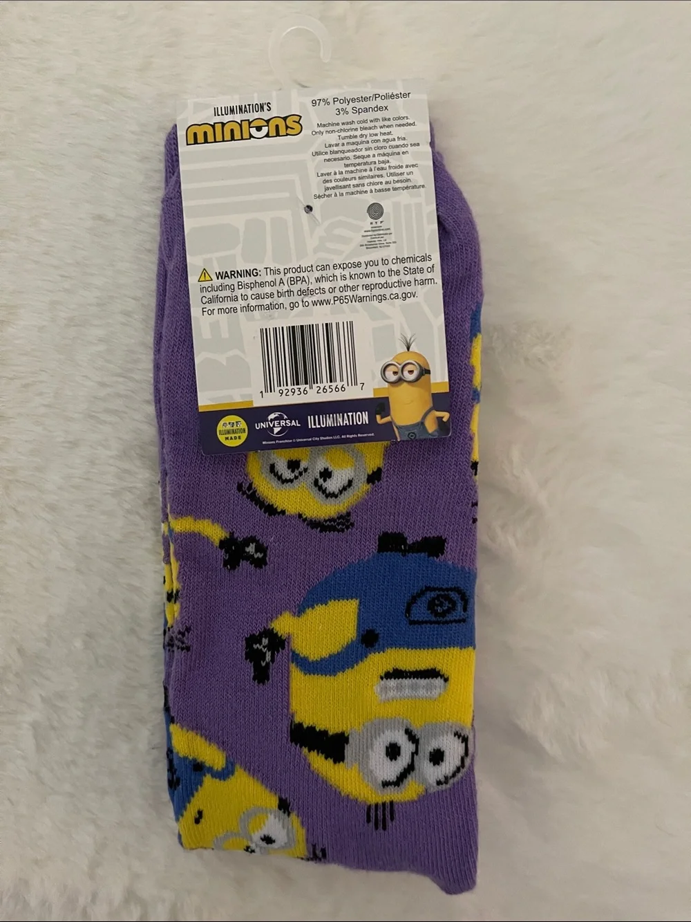 Illuminations  Kids Purple Crew Socks SZ 6-12